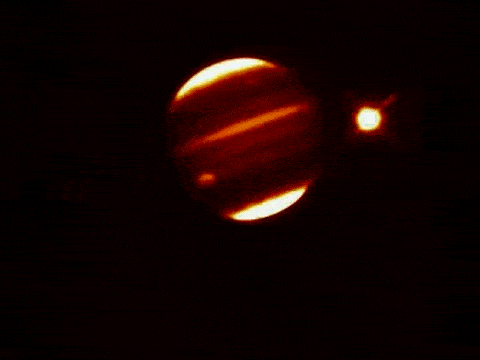 collision of Shoemaker-levy and jupiter in infrared