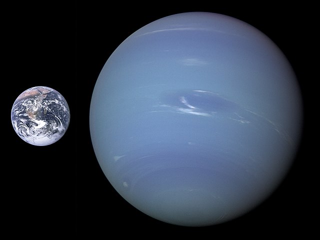 comparison of Neptune to Earth