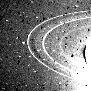 A picture of Neptune's rings taken by the Voyager 2 space probe