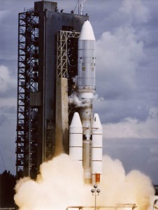 Launch of the Voyager 2 space probe
