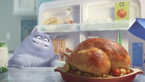 cat eating turkey