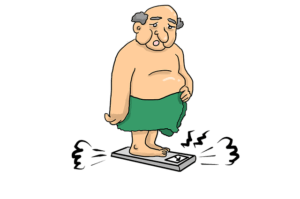 big man on scale